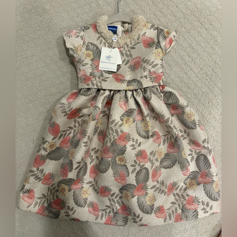 Winter Strawberry Patterned Kids Dress